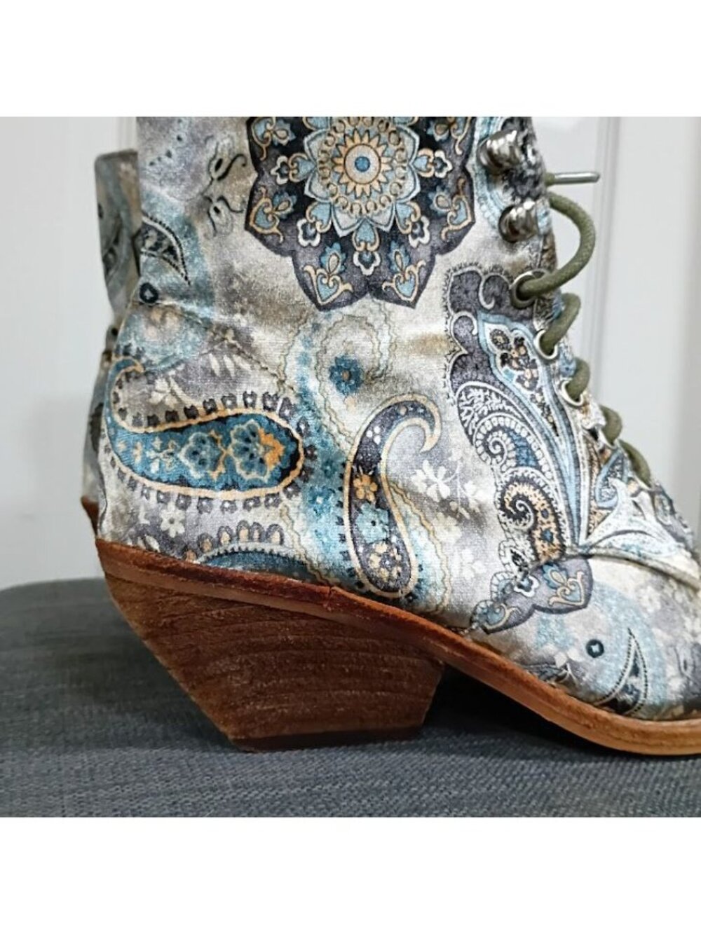 Elmcroft By Jeffrey Campbell Free People Paisley Lace-Up Ankle Boots 7M - Picture 6 of 9